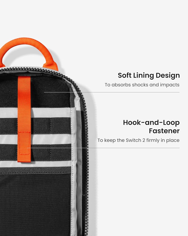 Tomtoc Sling Crossbody Bag for Nintendo Switch 2, Protective Travel Chest Carrying Gaming Pouch with 8 Game Cartridges Slots - Image 5